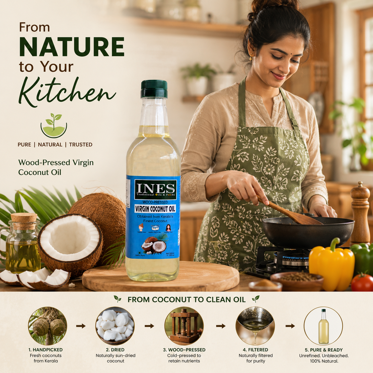 Wood Pressed Virgin Coconut Oil – 100% Pure Oil - Image 5