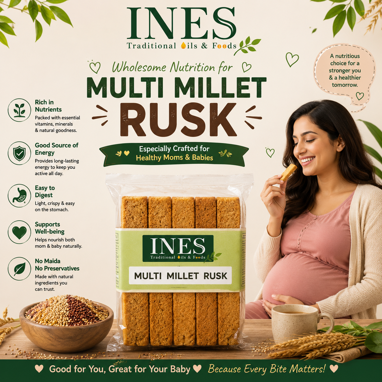 Multi Millet Rusk – Crunchy & Nutritious Millet Rusk