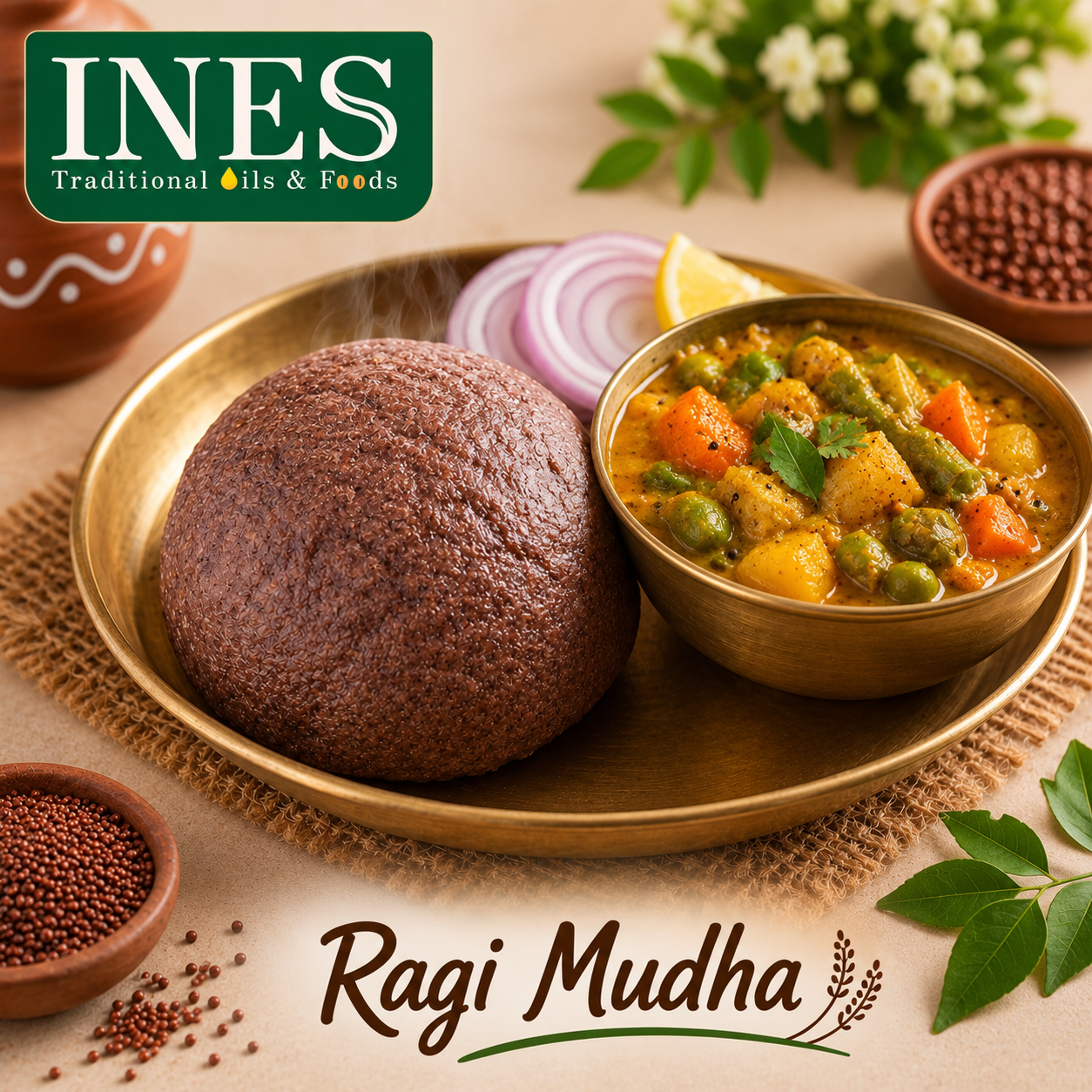 INES Ragi Flour – Nutritious & Natural Finger Millet Flour - Image 3