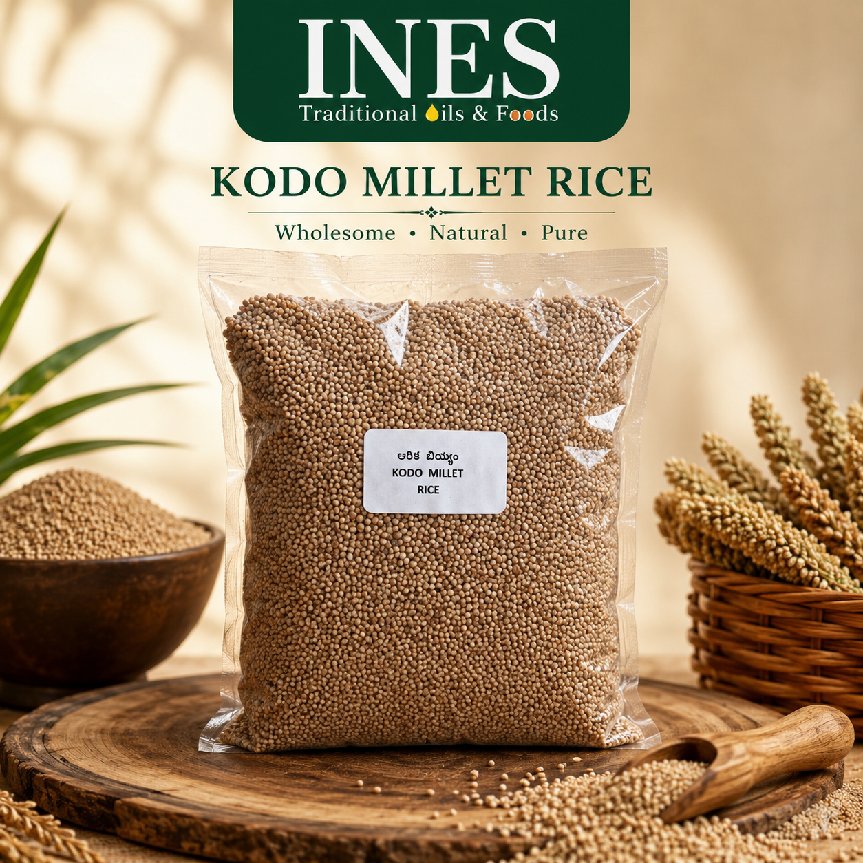 INES Kodo Millet Rice – Unpolished, Wholesome & Nutritious
