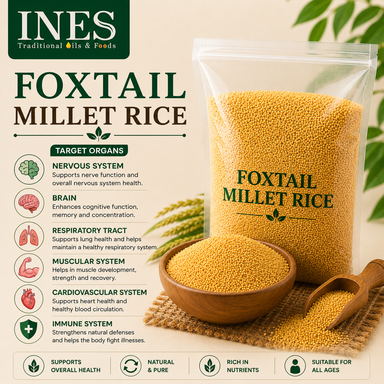 INES Foxtail Millet Rice – Unpolished, Wholesome & Nutritious - Image 4